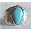 Image 1 : Navajo Sterling Turquoise Bracelet by Running Bear