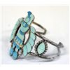 Image 3 : Zuni Sterling Turquoise Inlay Bracelet by M Beyuka