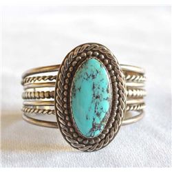 1970's Navajo Sterling Turquoise Bracelet