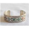 Image 1 : 1970's Navajo Sterling Chip Inlay Bracelet - Begay