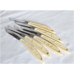 Set of 6 Northwest Coast Ivory Handled Knives