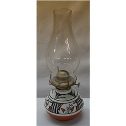 Isleta Pottery Kerosene Lamp by B. & M. Joyla