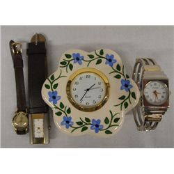 Collection of 3 Watches and 1 Clock