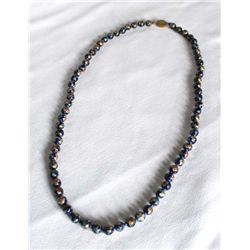 French Blue and Gold Cloissone' Bead Necklace
