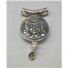 Image 1 : Estate Peridot Pendant w/ Repousse Ladies Face