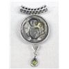 Image 2 : Estate Peridot Pendant w/ Repousse Ladies Face