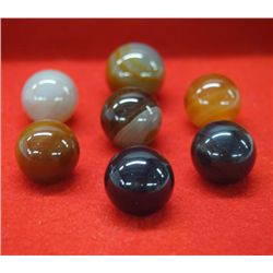 Collection of 7 Vintage Onyx Marbles