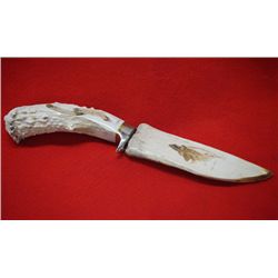 Custom Antler Handled Hunting Knife by Bill Gerber