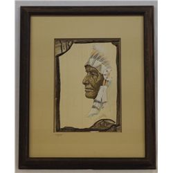Original Watercolor The Headman by Carl Newman, Jr