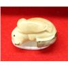 Image 3 : Tagua Nut Seal & Pup Carving atop Bone Ivory Base