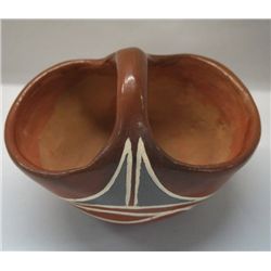 Vintage Santo Domingo Polychrome Pottery Basket