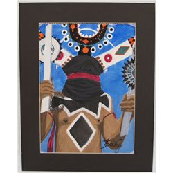 Original Apache Gaan Dancer Watercolor by T. Emery