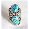 Image 1 : Navajo Sterling Kingman Turquoise Ring, Size 8