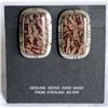 Image 1 : Navajo Sterling Banded Agate Earrings by Chee