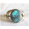 Image 1 : Navajo Silver Kingman Turquoise Bracelet - Johnson