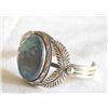 Image 3 : Navajo Silver Kingman Turquoise Bracelet - Johnson
