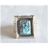 Image 1 : Navajo Sterling Kingman Turquoise Ring, Size 13.5