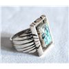 Image 2 : Navajo Sterling Kingman Turquoise Ring, Size 13.5