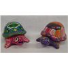 Image 1 : Pr Mexican Hand Painted Pottery Turtle Boxes
