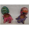Image 2 : Pr Mexican Hand Painted Pottery Turtle Boxes