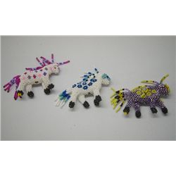 3 Zuni Beaded Horses