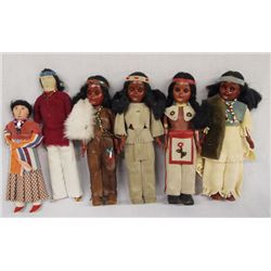 6 Native American Dolls