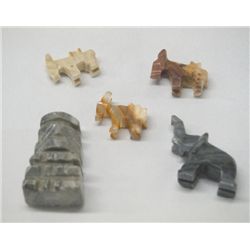 Collection of 5 Mexican Onyx Figurines