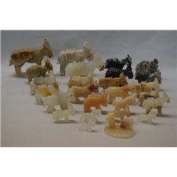 Collection of Mexican Onyx Donkey Figurines