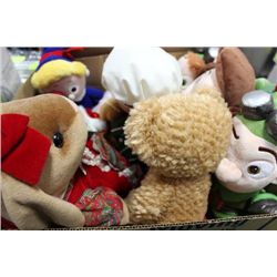 BOX OF STUFFED ANIMALS