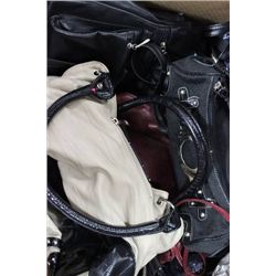 BOX OF PURSES - MOSTLY LEATHER