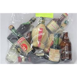 BAG OF ASST. VINTAGE UNOPENED LIQUOR SHOTS AS THEY