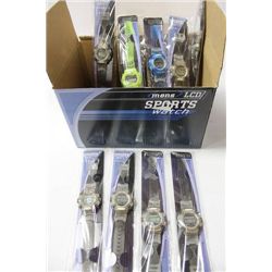 CASE OF 15 NEW LCD SPORTS WATCHES