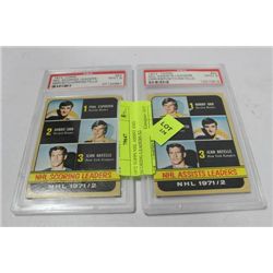 1972 TOPPS NHL ASSIST AND SCORING LEADERS X2