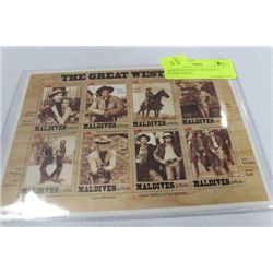 MALDIVES GREAT WESTERN 8 STAMP SHEET