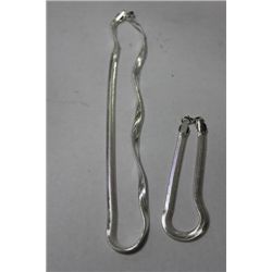 STAMPED 925 SILVER HERRINGBONE CHAIN AND BRACELET