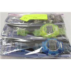 BAG OF THREE NEW LCD SPORTS WATCHES