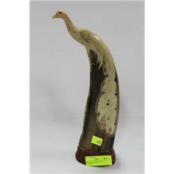 BUFFALO HOIRN PEACOCK SCULPTURE