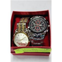PAIR OF MENS STAINLESS STEEL WATCHES ON CHOICE