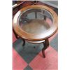 Image 1 : ROUND WOOD GLASSTOP END TABLE
