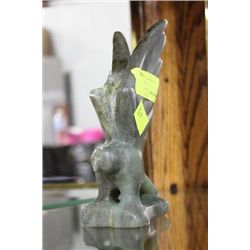 INUIT ARTIST SIGNED SOAP STONE GARGOYLE CARVING