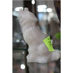 INUIT STONE CARVED WOLF ORNAMENT