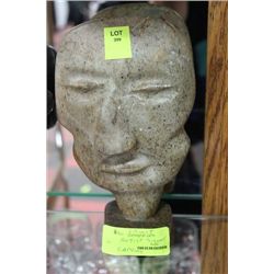 ARTIST SIGNED FACE CARVING (SCRATCHED)