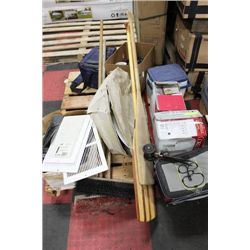 PALLET OF MISCELLANEOUS WORK AND HOUSEHOLD ITEMS