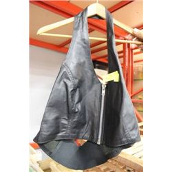 LADIES GENUINE LADIES LEATHER BACKLESS VEST X2