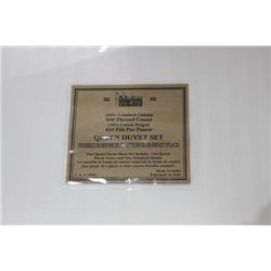 QUEEN SIZE 400 THREAD COUNT WHITE STRIPE DUVET SET