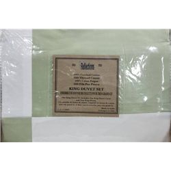 500 THREAD COUNT KING SIZE WHT AND GR CHECKERED