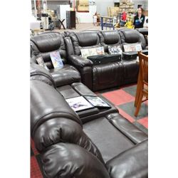 NEW CHOCOLATE BROWN LEATHER RECLINING SECTIONAL
