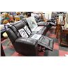 Image 2 : NEW CHOCOLATE BROWN RECLINING SOFA W LOVE