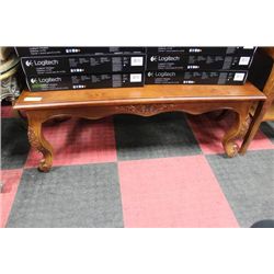 MAHOGANY  WOOD COFFEE TABLE W CARVED LEGS