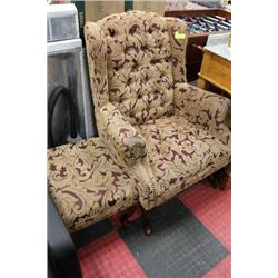 HIGH BACK READING CHAIR AND OTTOMAN